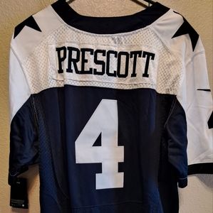 Men's Dallas Cowboys Dak Prescott number 4 Nike Away Navy Alternate